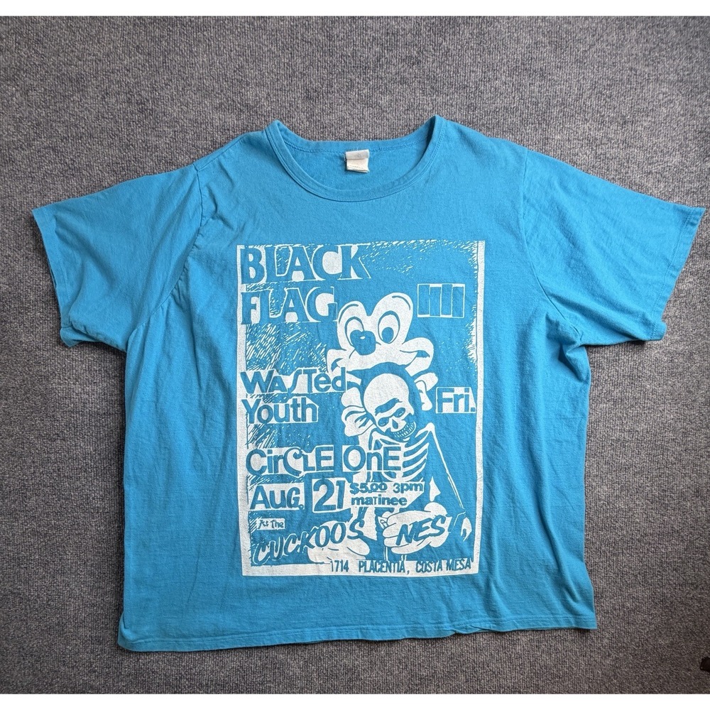 Just‎ My Size T Shirt Cotton Crewneck VTG Graphic Flag Everything Went Black